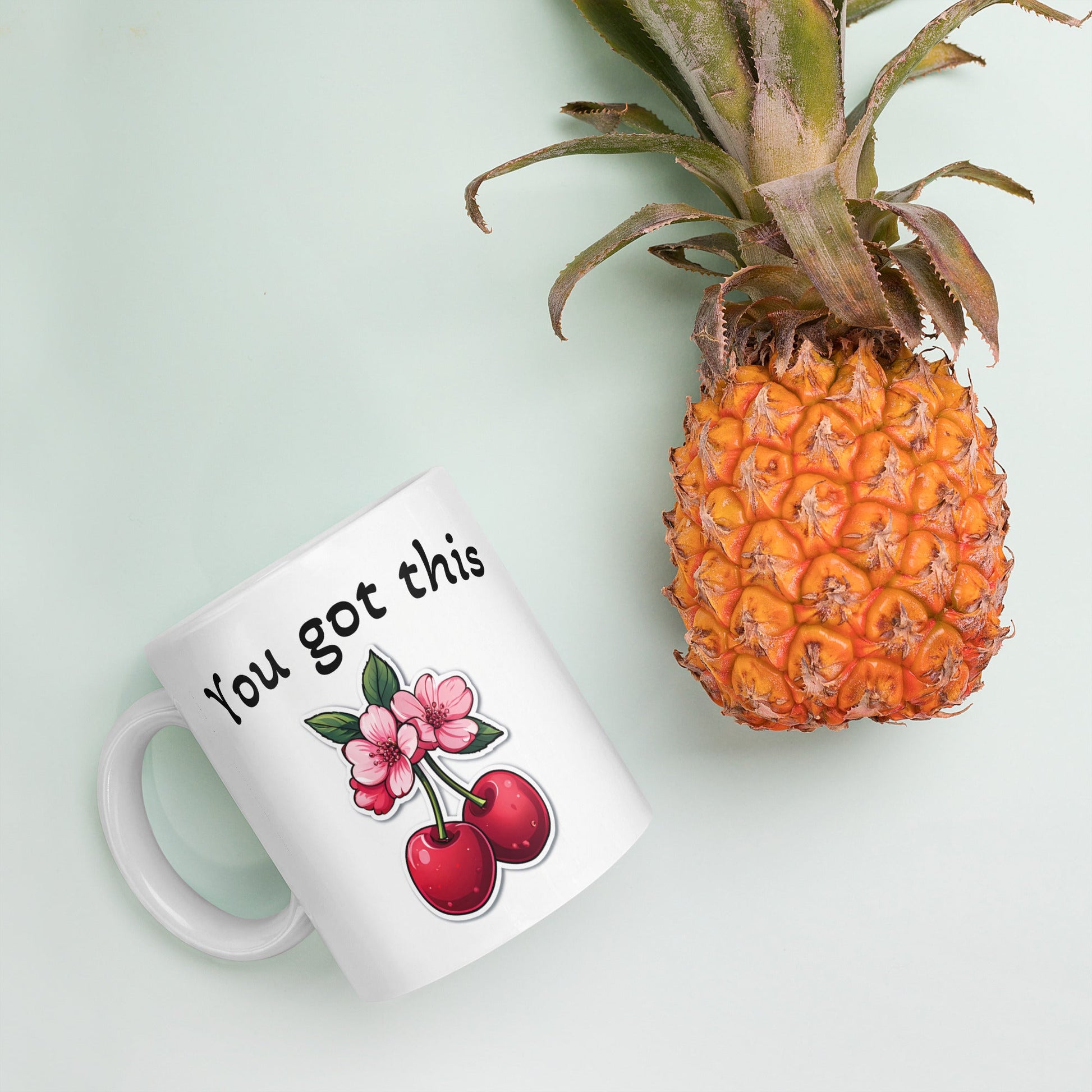 You Got This Cherry White Glossy Mug (11 oz, 15 oz, 20 oz) - Mugs - Discovery Co.