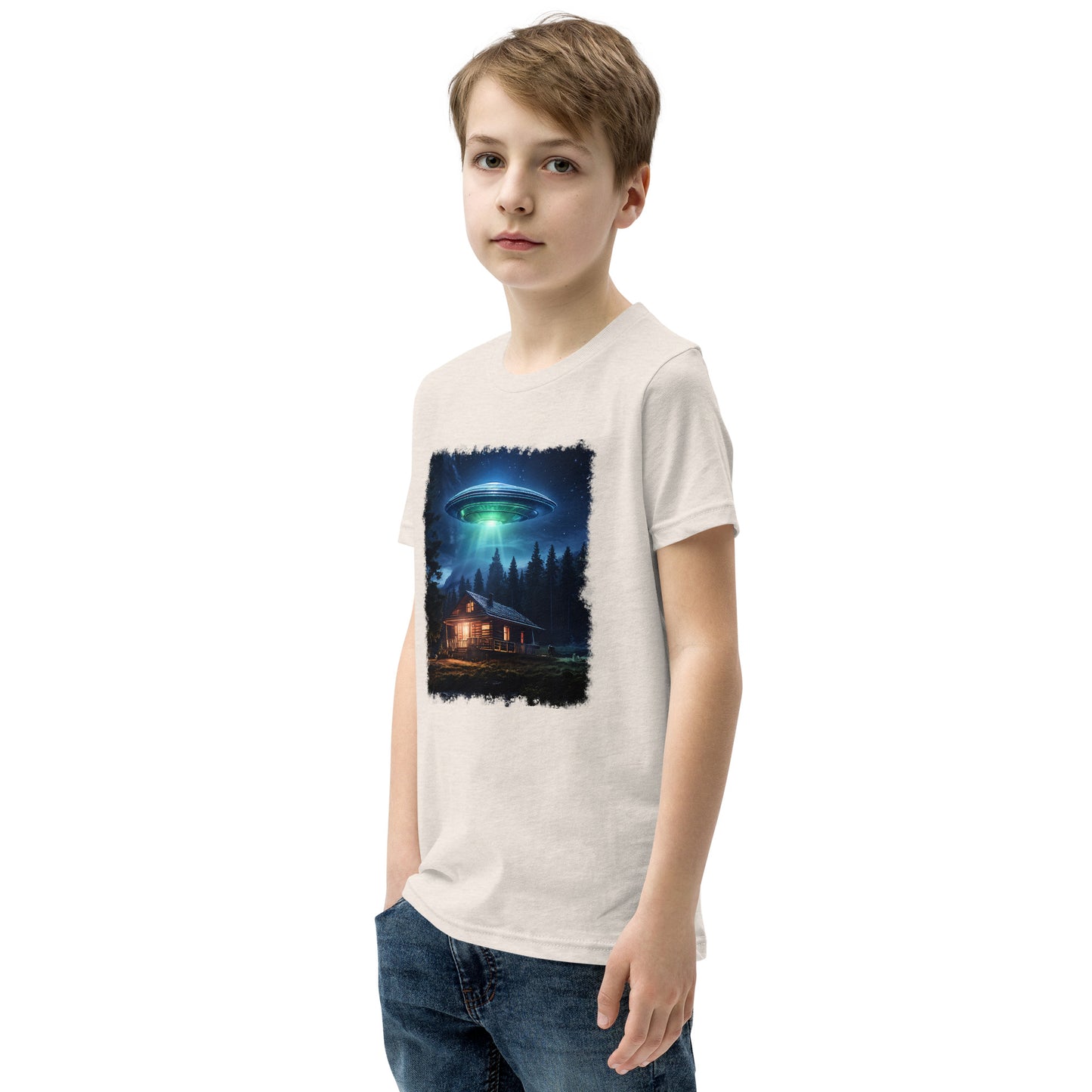 UFO Over Cabin Youth Short Sleeve T-Shirt - Discovery Co.