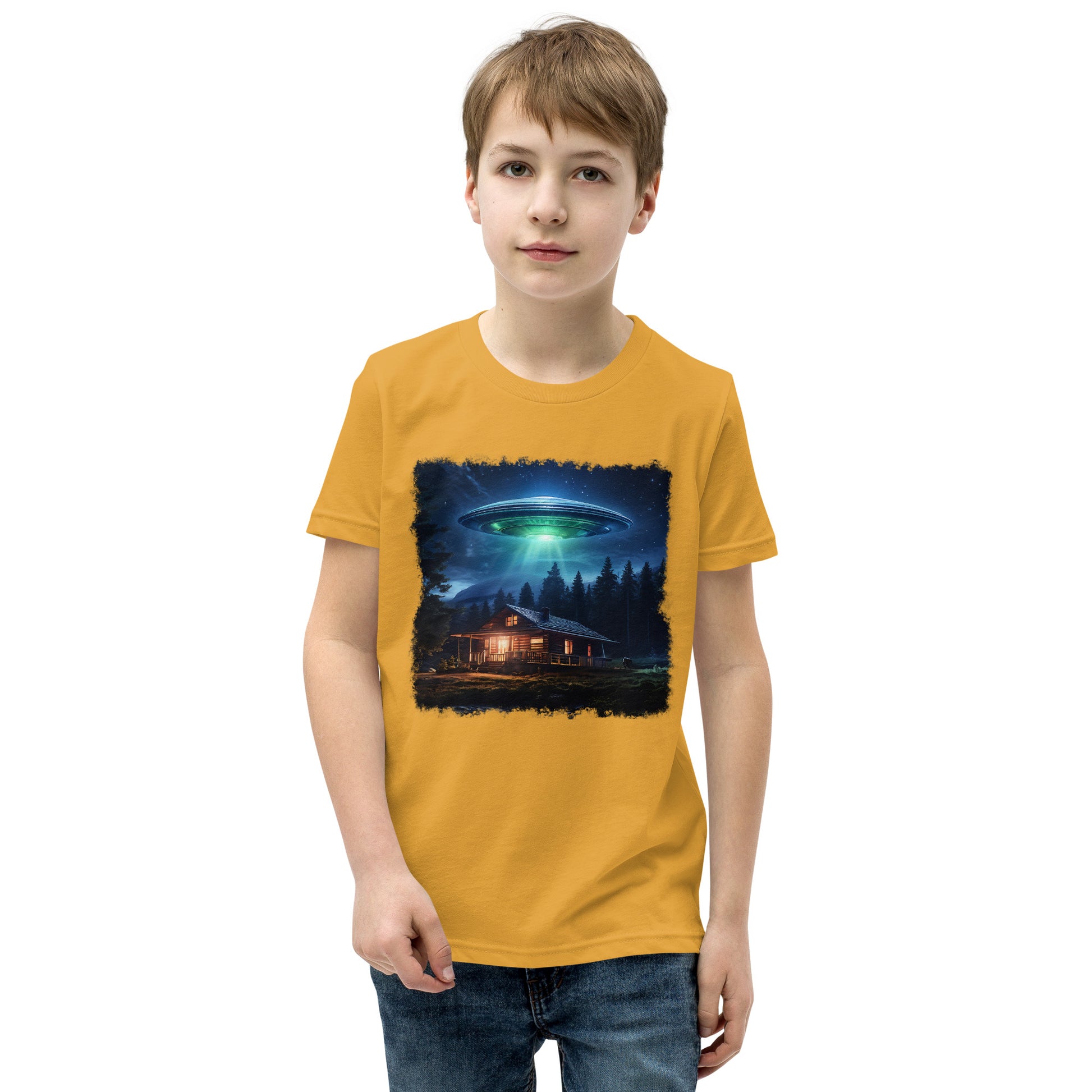 UFO Over Cabin Youth Short Sleeve T-Shirt - Discovery Co.