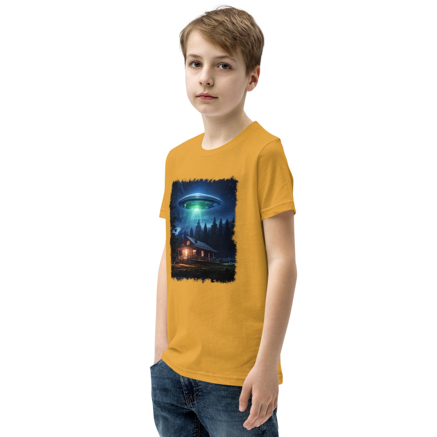 UFO Over Cabin Youth Short Sleeve T-Shirt - Discovery Co.