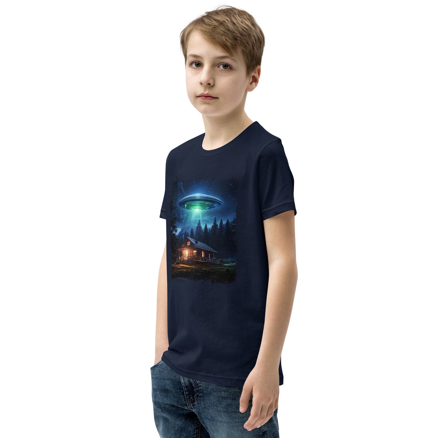 UFO Over Cabin Youth Short Sleeve T-Shirt - Discovery Co.