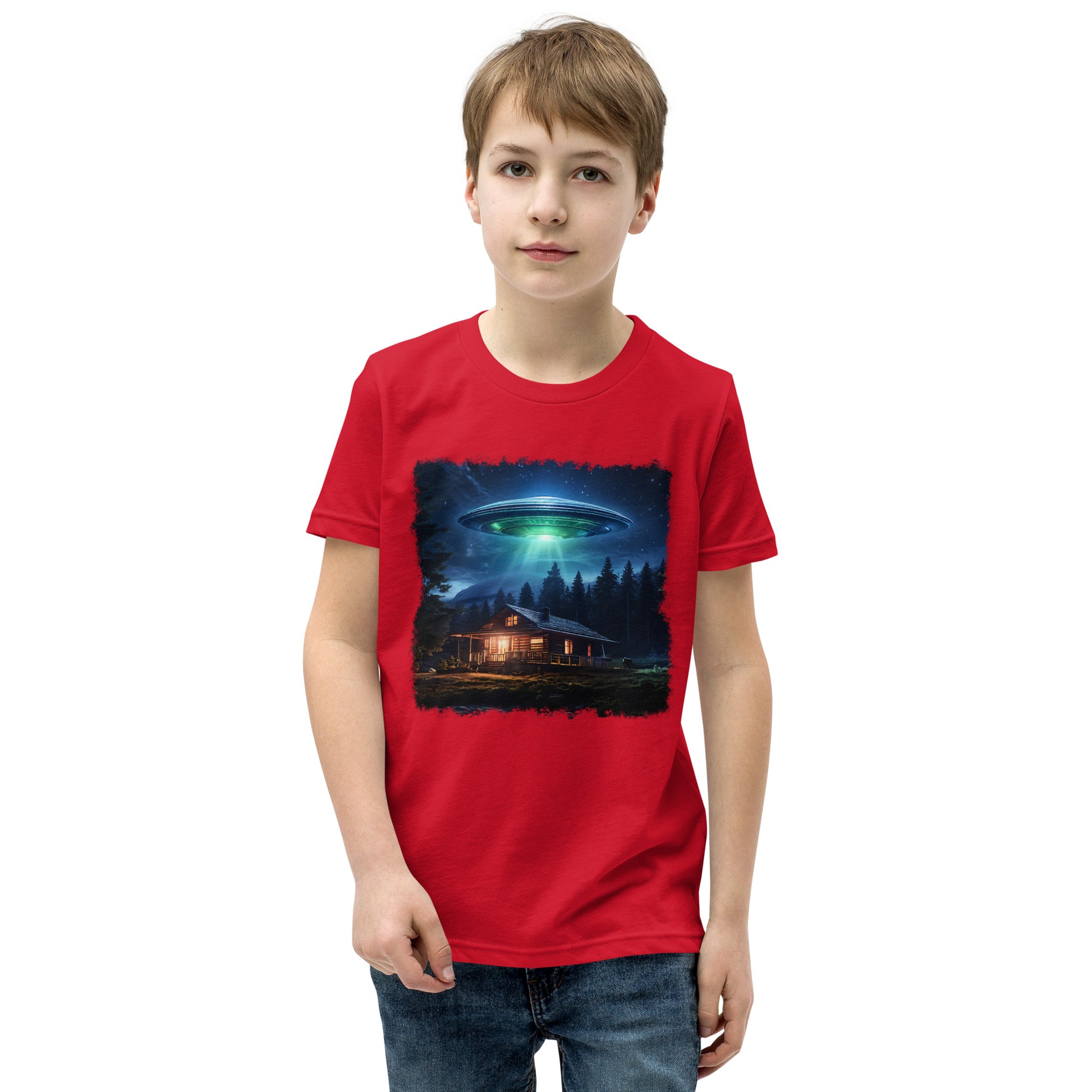 UFO Over Cabin Youth Short Sleeve T-Shirt - Discovery Co.